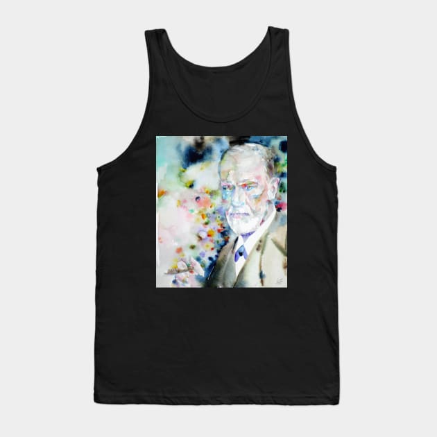 SIGMUND FREUD - watercolor portrait.4 Tank Top by lautir